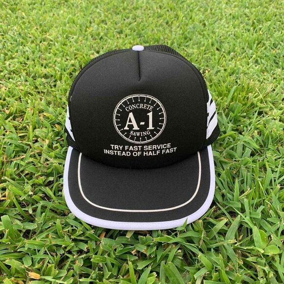 Vintage trucker hat 3 stripe A-1 on a Mohr's tag snapback black mesh - Picture 1 of 4